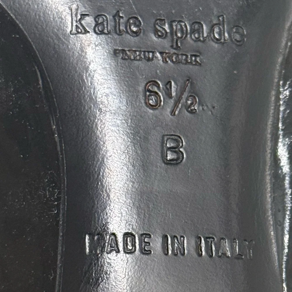 KATE SPADE Black Patent Vilette Pearl Cluster Ballet Flats Shoes 6.5 B